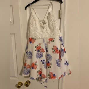 White Lace with Floral Romper